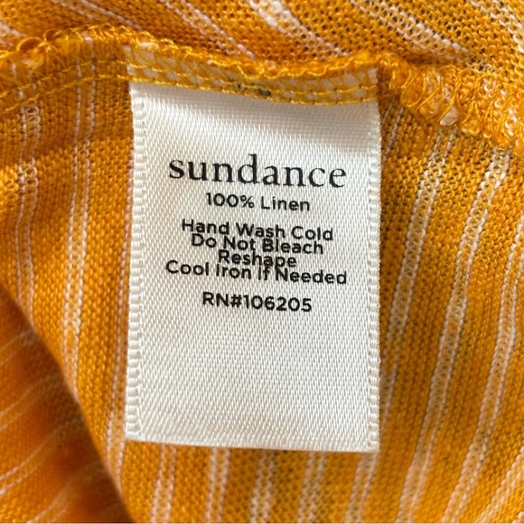 Sundance 100% Linen Yellow Striped Tank Top Blouse Women’s Small - Picture 8 of 9